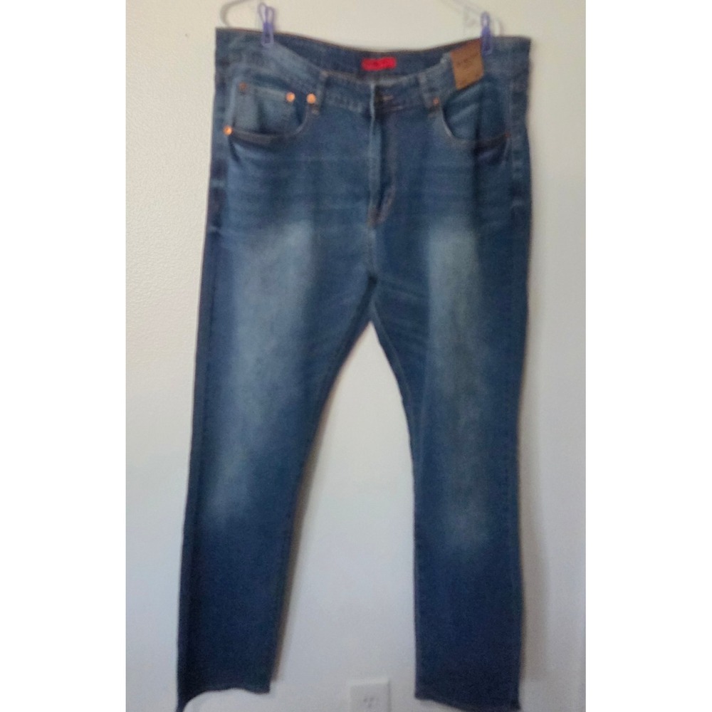 NWT MBX Denim Wear M.B.X Men's Slim Fit Stretch Medium Wash Faded Jeans 38x32